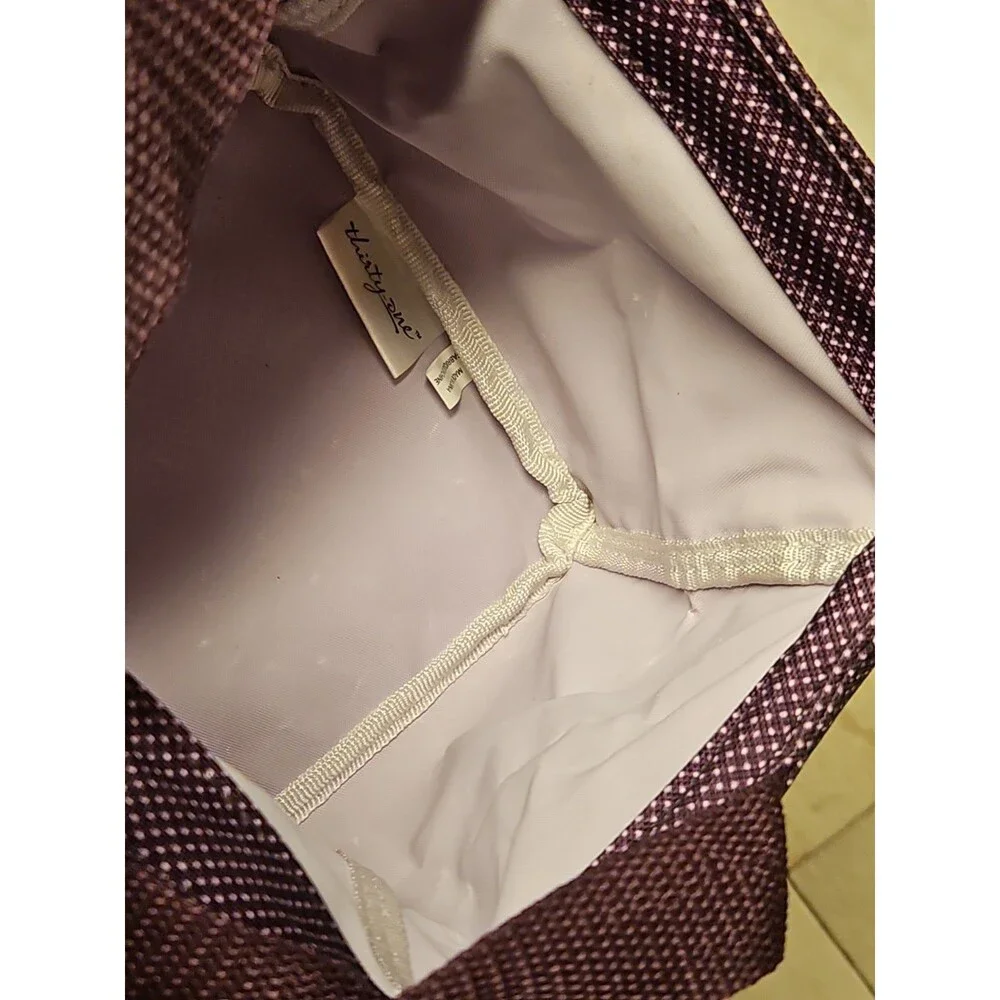 Thirty-One Littles Carry All Tote Caddy Plum Gingham Pop Mesh Pocket EUC